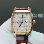 Swiss Copy Vacheron Constantin Malta Men's Rose Gold Leather Strap Watch 